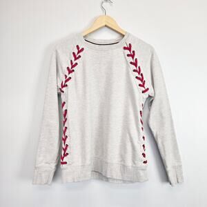 Vintage Anheuser Busch Gray Baseball Laces Long Sleeve Sweatshirt S Sportswear